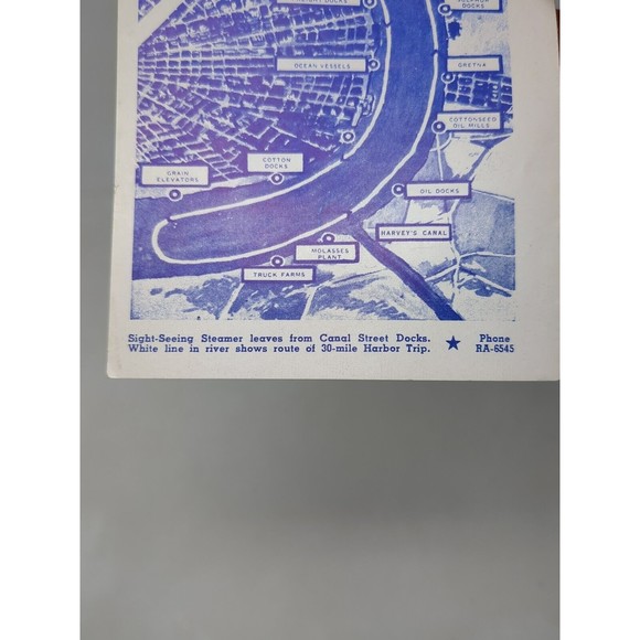 Travel Brochure Visitor Guide New Orleans Steamer President Downtown Map VTG 50s - Picture 8 of 8